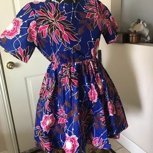 Grass-fields African Print Dress Grassfields